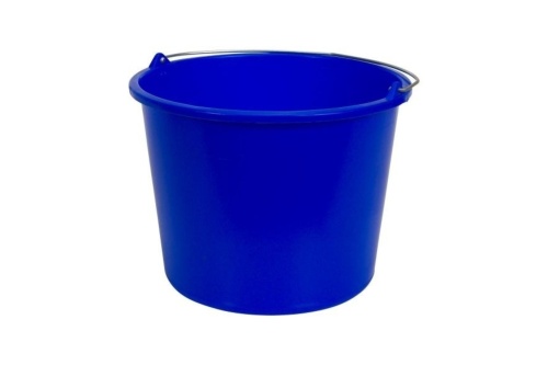 Emmer Blauw 12 Liter met knopbeugel en literscala