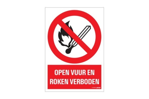 Veiligheidspictogram - Open vuur en roken verboden - bord