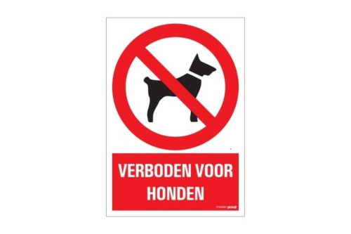 Veiligheidspictogram - Verboden voor honden - bord