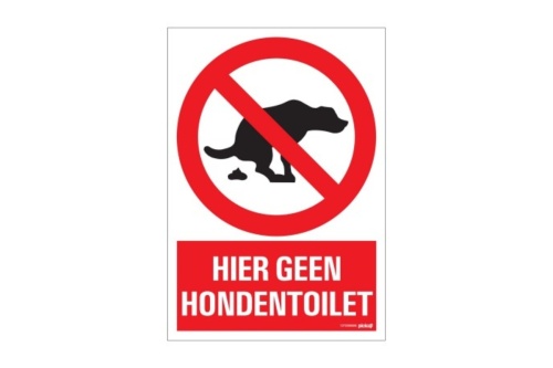 Veiligheidspictogram - Hier geen hondentoilet - bord