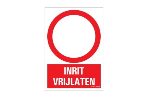 Veiligheidspictogram - Inrit vrijlaten - bord