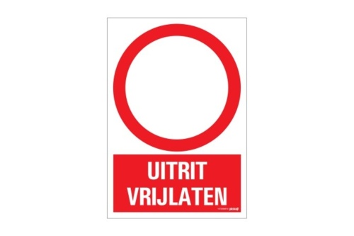 Veiligheidspictogram - Uitrit vrijlaten - bord