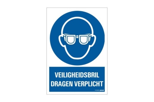 Veiligheidspictogram - Veiligheidsbril verplicht - bord