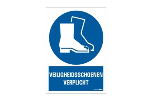 Veiligheidspictogram - Veiligheidsschoenen verplicht - bord