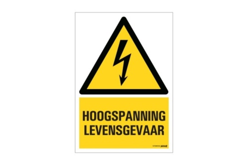 Veiligheidspictogram - Hoogspanning levensgevaar - bord