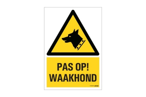 Veiligheidspictogram - Pas op waakhond - bord