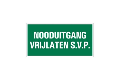 Veiligheidspictogram - Vluchtweg Nooduitgang vrijlaten - bord