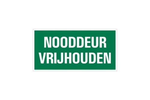 Veiligheidspictogram - Vluchtweg Nooddeur vrijlaten - bord